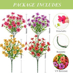 Waipfaru Artificial Flowers for Outdoors, 12 Bundles Faux Plants Outdoor, UV Resistant Artificial Plants Outdoor, Silk Fake Artificial Flowers for Outside Home Decor Planter Porch Patio Decoration