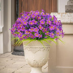 36 Pcs Artificial Flowers for Outdoors, Faux Artificial Plants UV Resistant Fake Plants Outside for Planter Porch Window Home Patio Yard Garden Decor (Mixed Purple)