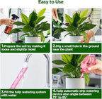 4 Pcs Self Watering Globes Bulbs for Indoor Outdoor Plants,Tulip Self Plant Watering Globes Bulbs,Automatic Plant Watering Devices, Plastic Watering Bulbs for Indoor & Outdoor Plants