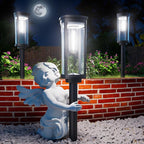 ALFIOT Solar Pathway Lights Outdoor Solar Lights Outdoor, IP65 Waterproof Auto On/Off Solar Garden Lights Solar Powered Landscape Lighting for Yard Walkway Driveway Pathway (Cool White, 2pack)