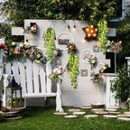 Mudder 3 Packs LED Artificial Hanging Plants, 3.6 ft Fake Hanging Plant, Ivy Vine Fake Leaves Greeny Chain Wall Home Room Garden Wedding Garland Outside Decor (Basket Not Included) (Greenery Style)
