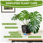 Self Watering Pots for Indoor Plants (5/5.5/6/6.5/8 Inch), Terra Cotta Planters with Water Level Indicator & Drainage,Wicking Pots for Monstera, Herbs & Snake Plant (Black, 5/5.5/6/6.5/8 Inch)