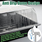 5-Pack No Drip Seed Starter Trays with 4" Humidity Dome - 240 Cells Deep Root Plug Trays, 2.76" Depth for Strong Roots Perfect for Vegetables, Herbs, Flowers & Plant Propagation, Gardening Supplies