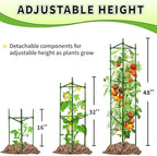 TCBWFY 4-Pack 48-Inch Adjustable Tomato Cages, Heavy-Duty Metal Plant Support Trellis for Garden and Pots, DIY Tomato Stakes, Height Adjustable 16 to 192 Inches