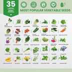 35 in 1 Heirloom Vegetable Seeds for Planting - 21,000+ Seeds Kit for Indoor & Outdoor Garden | 35 Varieties Survival Garden Seeds with Free Plant Markers