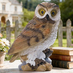 Solar Owl Garden Outdoor Statue,Owls Figurine Sculpture with LED Lights for Porch Patio Lawn Yard Deck Spring Summer Decor - Mother's Day Housewarming Gift for Women Men Owl Lover