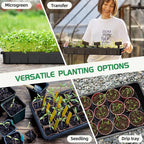 SOLIGT Extra Thick Heavy Duty 10 Pack 1020 Seed Starting Trays - Microgreens Growing Trays Seedling Plant Germination Starter Tray Transplant Fodder Flats, No Holes, No Leakage, Reusable…
