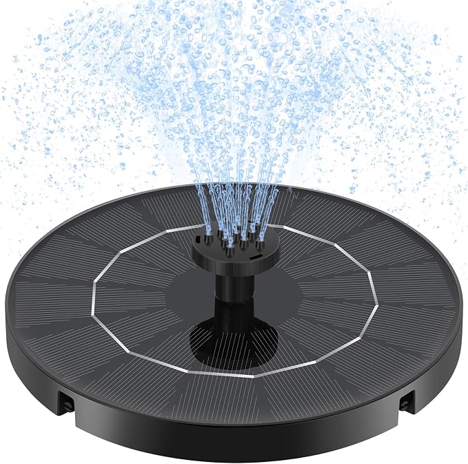 3.5W Solar Water Fountain, Upgraded Version Solar Fountain for Bird Bath, with 6 Nozzles & Fixed Pipes, Silent Floating Solar Water Pump for Bird Baths, Gardens, Ponds, Fish Tank, Outdoor