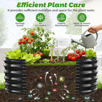 YSEJOMP 17" Tall Outdoor Garden Raised Garden Bed Kits, 4ft X 2ft Oval,0.8MM Thick Metal Raised Planter Bed/Ground Planter Box for Variety of Flowers,Herbs,Vegetables (Black, 48X24X16.5 Inches)