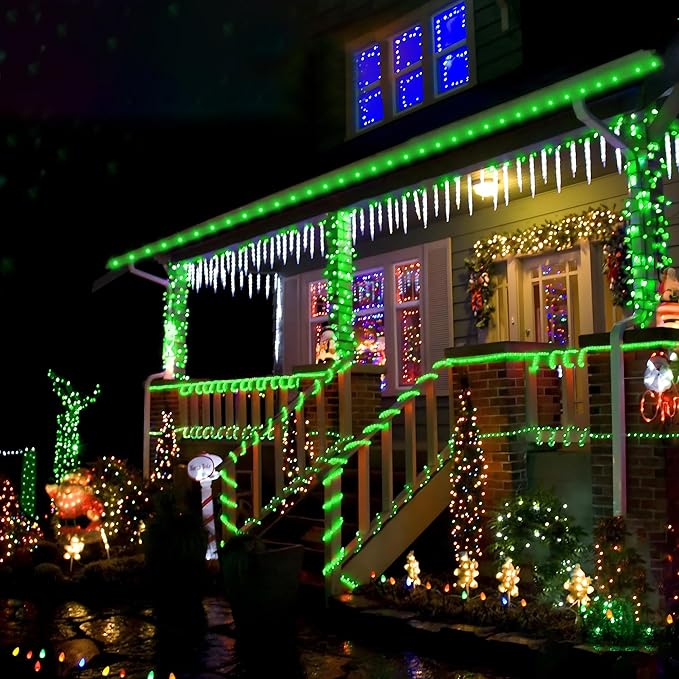 Solar Rope Lights, 33ft 100LED Solar String Lights, 8 Modes Waterproof Solar Powered Outdoor Light, Flexible Clear Tube Light for Garden Backyard Patio Deck Porch Pool Tree Christmas Decoration -Green
