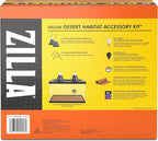 Zilla Desert Habitat Accessory Kit, Starter Kit for Reptiles, Easy Start for Desert-Dwelling Reptiles, Includes Lighting, Bedding and Food, Ideal for Size 10G Terrariums