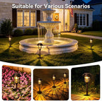 LETMY Solar Pathway Lights Outdoor, 8 Pack Bright Solar Lights Outdoor, IP66 Waterproof Auto On/Off Solar Garden Lights Solar Powered Landscape Lighting for Yard Patio Walkway Driveway Pathway - Black