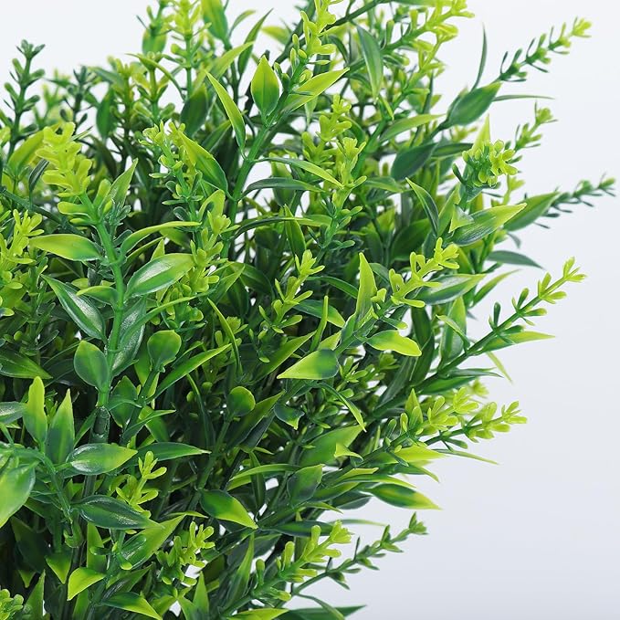RECUTMS Fake Plants Artificial Spring Plants Outdoor Fake Flowers for Outdoor Artificial Flowers UV Resistant Artificial Plants Outside Front Porch Spring Decorations for Home(Green)
