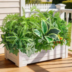 Artificial Plants Outdoor,12PCS UV Resistant Fake Greenery with Stems Faux Plant Outside for Front Proch Garden Patio Planters Window Boxes Home Decor(Not Included Pot)