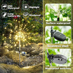 Anordsem Solar Lights Outdoor Waterproof: Garden Light Solar Powered for Yard Outside - Sparkler Fireworks Twinkle Lighting Path Decor 6 Pack - LED Starburst Gardening Gifts for Women Mom Wife