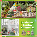 RoundFunny 23 Pcs Jumping Spider Enclosure and Habitat Miniatures Figurines Set Clear Acrylic Enclosure Mini Jumping Spider Accessories for Habitat Decorations Garden Figurines(Moss)