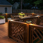 Peasur 4x4 Solar Post Cap Lights, 2 Modes 16 LED Post Solar Lights Waterproof, Black Fence Deck Lights Fit Wooden/Vinyl Post for Porch Patio