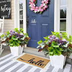 Artificial Plants Fake Heuchera Greenery for Outdoor UV Resistant, Faux Silk Realistic Bushes Look Real Shrubs for Outside Porch Planters Patio Pots Spring Summer Decor, 6 Bundles