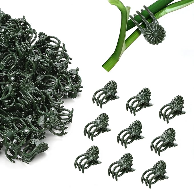 Plant Clips Orchid Clips 200 PCS Plant Clips for Climbing Green Plants Orchid Clips for Plants Support Garden Clips Plant Support Clips Vine Clips Plant Clips for Outdoor Plant Support Stem Vine Stalk