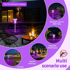 Qualirey 4 Pack Solar Bug Zapper Outdoor Waterproof Mosquito Repellent Killer Bug Zapper Lamp with LED Light for Outdoor Garden Patio Yard (Purple and Warm Light,Silver)