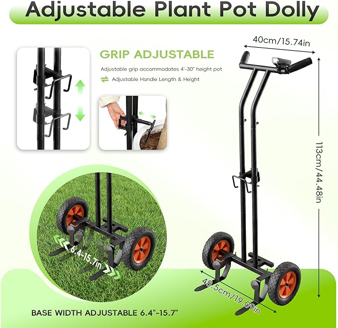Plant Dolly, Plant Mover with Wheels Heavy Duty Tree Dolly & Plant Cart with Wheels - Adjustable Plant Caddy for Large Pots, Heavy Duty Plant Mover for Outdoor Yard Garden