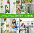 Plant Stand Indoor Tall, Black Corner Tiered Round Plant Stand for Indoor Multiple Plants, Metal Flower Pot Stands Outdoor Holders Plant Shelf Display Rack for Balcony Living Room (3 Tier-Cream white)