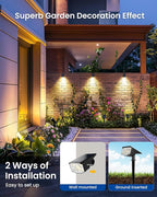 SOLPEX Solar Spot Lights Outdoor Waterproof IP65, Landscape Spotlights Outdoor, Compact Design Spot Lights, Solar Powered Flood Lights for Garden Yard Pathway House Tree Outside, 10 Pack, Warm White