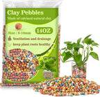 Sukh Clay Pebbles for Plants - 14 OZ Small Pebbles for Indoor Plants Natural Clay, Used for Drainage, Decoration, Aquaponics, Hydroponics (Mixed Colors)