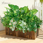 24 Bundles Artificial Plants Outdoor,UV Resistant Fake Greenery Stems with Large Shrubs Faux Plastic Plant for Outside Front Porch Planters Garden Window Box Patio Decor(Pot Not Included)
