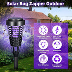 2026 4Pack Mosquito Repellent Outdoor Patio Solar Bug Zapper Outdoor,Mosquito Trap to Repel Gnat Small Flying Insect,Waterproof Mosquito Zapper for Outside,Solar Fly Zapper for Backyard,Garden,Patio