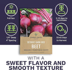 Organic Beet Seeds ‘Detroit Dark Red’ – Two Seed Packets! – Over 308 Heirloom USDA Organic Non-GMO Seeds – Sweet Yards Seed Co.