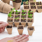 10 Packs Seedling Starter Trays 120 Cells, Biodegradable Seed Germination Trays Plant Starter Peat Pots for Seedlings