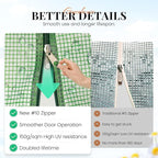 KING BIRD Premium 15x6.6x6.6FT Greenhouse for Outdoors, Large Walk-in Upgraded Galvanized Metal Frame, Mesh Door Screen Window Improved Zipper Tunnel Hoop for Garden Plant Winter, Green