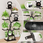 Plant Stand Indoor with Grow Light - 8 Tiered Plant Shelf Indoor, Corner Plant Stand, 49" Tall Plant Shelf with Lights for Indoor Growing, Lighted Flower Holder for Living Room, Balcony (Blackboard)