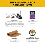 Zilla Desert Habitat Accessory Kit, Starter Kit for Reptiles, Easy Start for Desert-Dwelling Reptiles, Includes Lighting, Bedding and Food, Ideal for Size 10G Terrariums