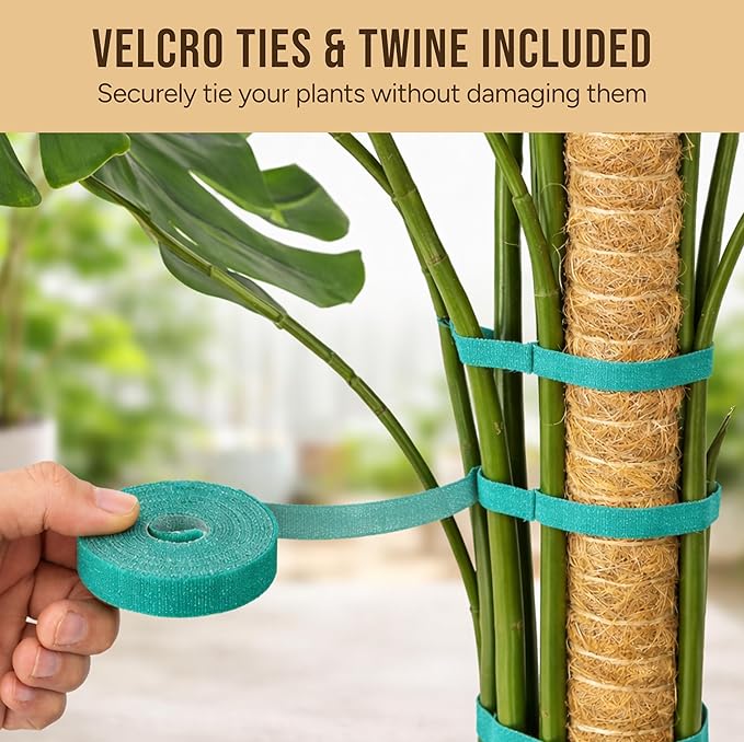 Craft911 Moss Pole Monstera Plant Support – 64” Bendable Moss Pole Monstera Plant Support, Plant Stakes for Indoor Plants, Tall Plant Sticks Support for Climbing Plants