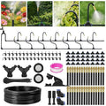 360° Adjustable Drip Irrigation System - 200FT Garden Watering System with 32 Nozzles, Garden Irrigation System, Greenhouse Accessories, Atomizing System for Yard, Lawn, Plants, 5/16 inch Hose