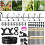 360° Adjustable Drip Irrigation System - 200FT Garden Watering System with 32 Nozzles, Garden Irrigation System, Greenhouse Accessories, Atomizing System for Yard, Lawn, Plants, 5/16 inch Hose