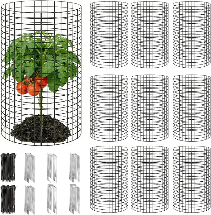 10 Pack Plant Protector from Animals, 24x12 Inches Wire Plant Protector, Plant Cages to Keep Animals Out