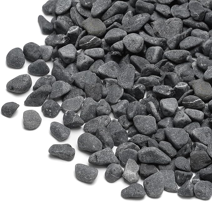 Mr. Fireglass Natural Decorative Gray Bean Pebbles 1/5" Crushed Gravel Stone for Decorating Garden, Succulent Plants and Walkway (10-lb Bag)