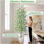 Bailikang 7FT Artificial Ficus Trees Indoor Faux Trees Indoor Fake Floor Plants Tall Artificial Tree with White Pot Faux Tree Fake Indoor Tree Silk Plants Artificial Trees for Home Decor Indoor