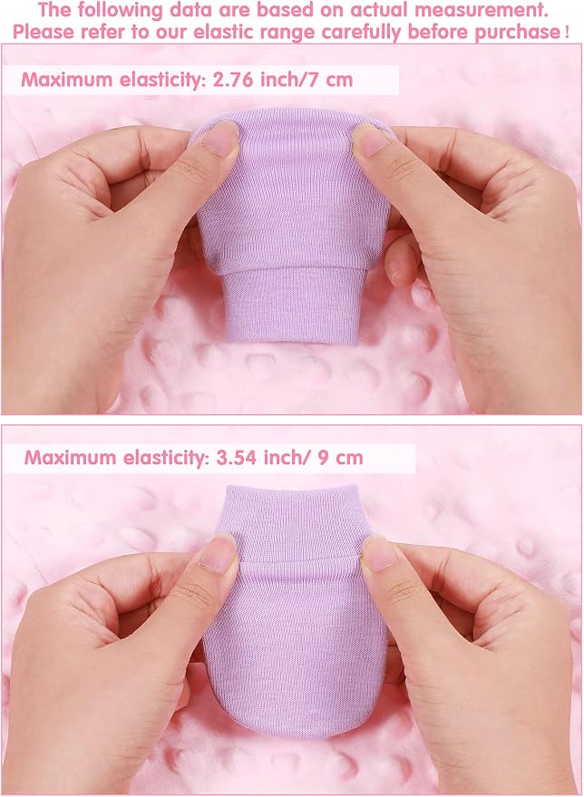 Geyoga 12 Pieces Newborn Hat Mittens Gloves Set Baby Boys Girls Cotton Baby Beanie for 0-12 Months
