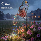MEBRUDY Solar Garden Decor Lights, IP44 Waterproof Metal Butterfly Solar Watering_Can Lights Outdoor Decor for Yard Pathway Patio Lawn, Gifts for Women Mom Grandma Birthday