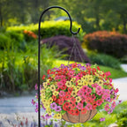 Artificial Flowers Hanging Plants in Basket,Artificial Hanging Flowers for Outdoor Indoor Decor,UV Resistant hanging Baskets with Fake Flowers for Spring Summer Patio Garden Porch Deck Home Decor