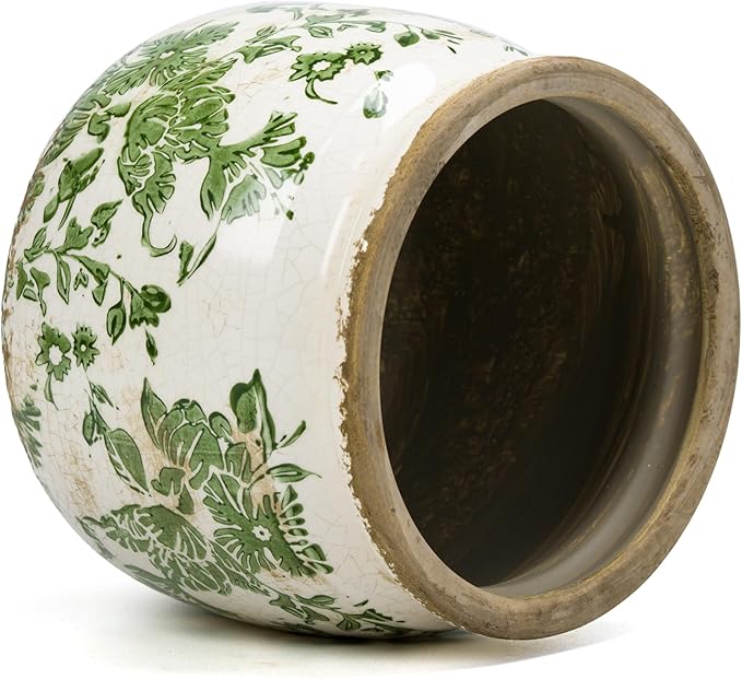 Dosayes Vintage Ceramic Ice Crack Flower Pot with Drainage Holes, Country Rustic Planters for Indoor and Outdoor,Tuscan Decor,Home,Living Room, Garden Decor, Gardening Gift (Country)