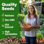 HOME GROWN 𝗨𝗦𝗔 𝗣𝗥𝗘𝗠𝗜𝗨𝗠 Cherry Belle Radish Seeds 800 & Tendersweet Carrots Seeds 2 Pack 6000