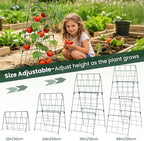 Cucumber Trellis, 48"x16" Adjustable A-Frame Trellis for Climbing Plants, Metal Foldable Upgraded Vegetable Trellis for Raised Bed, Support for Tomatoes, Squash, Zucchini, Vegetables & Flowers