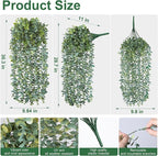 Faux Outdoor Plants Fake Hanging Plants for Outdoors Outside Decorations, 2 Pcs White Faux Eucalyptus Vines Realistic UV Resistant Artificial Greenery for Planters Porch Garden Yard Front Door Patio