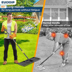 Professional Lawn Leveling Rake 30x10 Heavy Duty - Oversized Leveling Tool with 80" Stainless Steel Handle, Foldable Landscape Grading Rake for Soil Sand Topdressing & Seeding