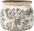 Vintage Planter Large Ceramic Plants Pot Crack Cottage Scroll Vase Flower Vase Pot Indoor Plants Home Kitchen Decor Farmhouse Antique Decorative Gift